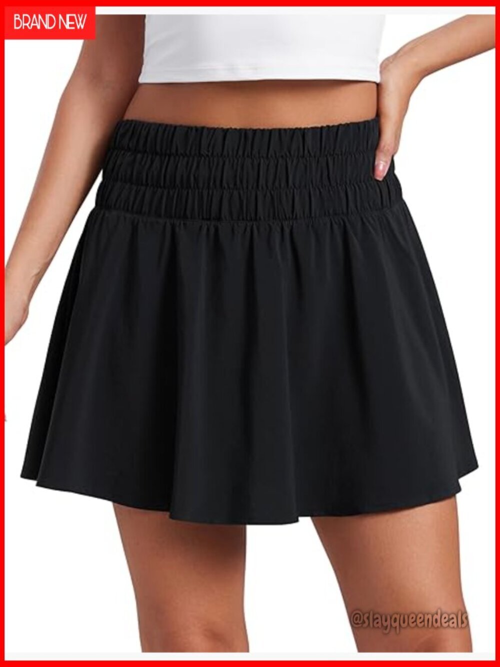 High Waisted Lined Tennis Skort with Pockets - Athletic Flowy Mini Skirt